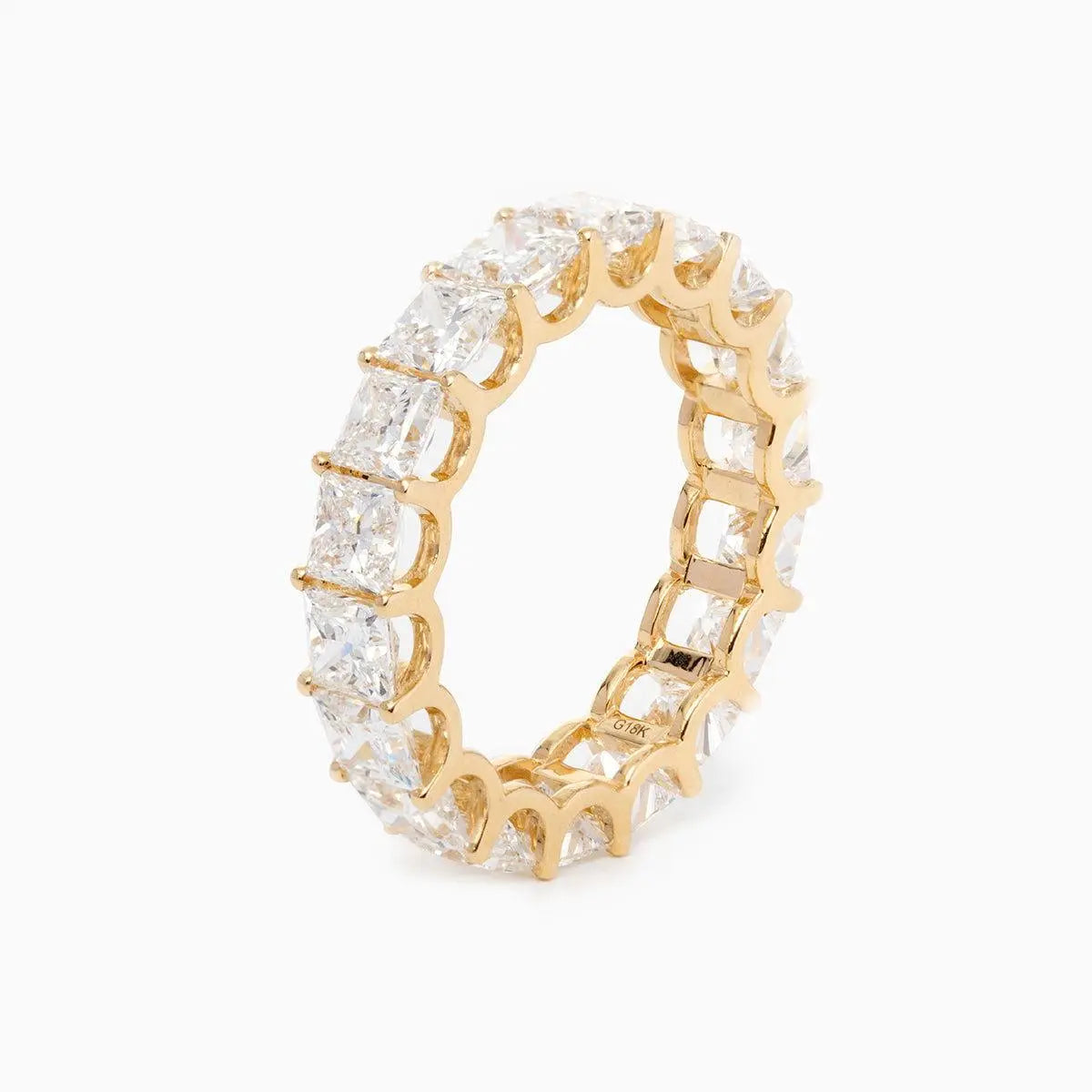 18K Yellow Gold Princess Cut Lab Diamond Eternity Band 18K Yellow Gold Princess Cut Lab Diamond Eternity Band