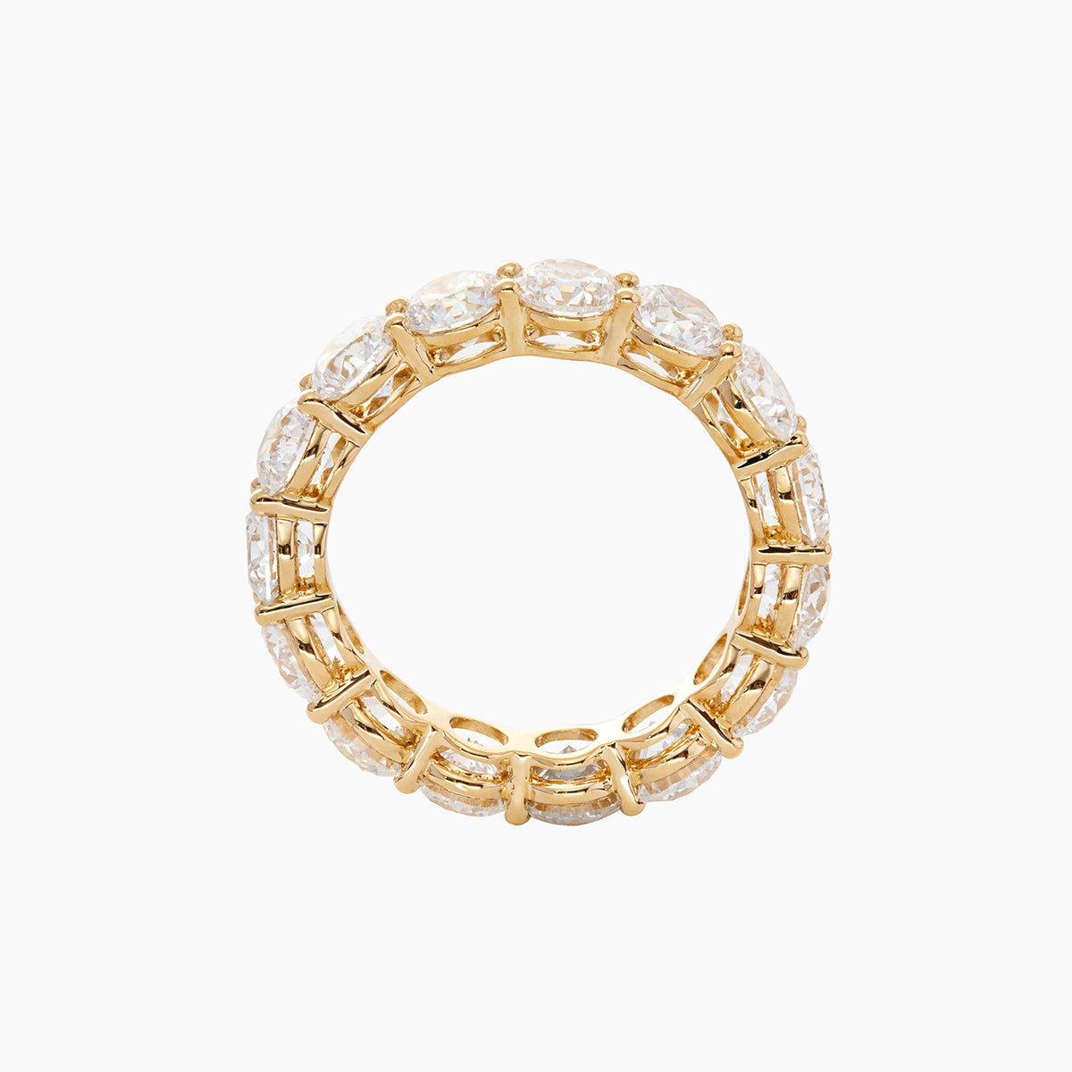18K Yellow Gold Round Lab Diamond Shared Prong Setting Eternity Ring 18K Yellow Gold Round Lab Diamond Shared Prong Setting Eternity Ring
