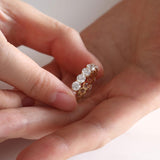 18K Yellow Gold Round Lab Diamond Shared Prong Setting Eternity Ring 18K Yellow Gold Round Lab Diamond Shared Prong Setting Eternity Ring