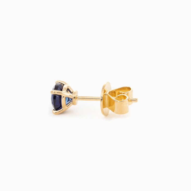 18K Yellow Gold 2ct tw Round Sapphire Stud Earrings 18K Yellow Gold 2ct tw Round Sapphire Stud Earrings