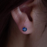 18K Yellow Gold 2ct tw Round Sapphire Stud Earrings 18K Yellow Gold 2ct tw Round Sapphire Stud Earrings
