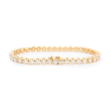 18K Yellow Gold Round Brilliant Cut Lab Diamond 4 Prong Basket Tennis Bracelet 18K Yellow Gold Round Brilliant Cut Lab Diamond 4 Prong Basket Tennis Bracelet