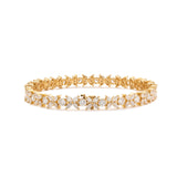 18K Yellow Gold Marquise Cut & Round Cut Lab Diamond Floral Tennis Bracelet 18K Yellow Gold Marquise Cut & Round Cut Lab Diamond Floral Tennis Bracelet