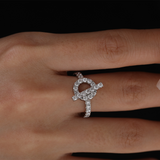 Platinum Round Lab Diamond Buckle-Inspired Ring Platinum Round Lab Diamond Buckle-Inspired Ring