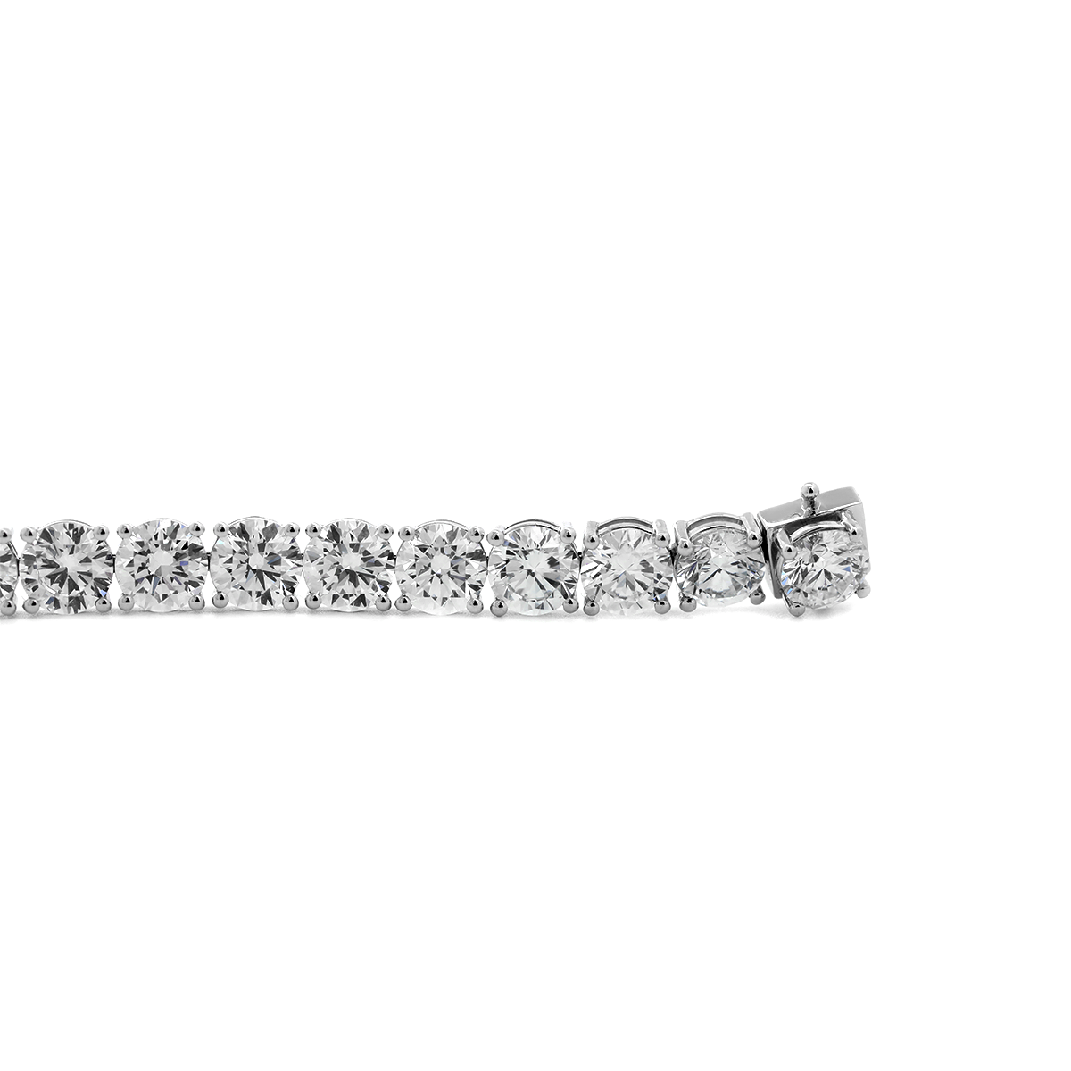 14K White Gold 6mm Round Brilliant Cut Lab Diamond 4 Round Prong Basket Tennis Bracelet 14K White Gold 6mm Round Brilliant Cut Lab Diamond 4 Round Prong Basket Tennis Bracelet