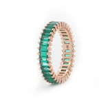 14K Rose Gold 3*1.5mm Baguette Cut Zambian Lab Emerald Eternity Ring 14K Rose Gold 3*1.5mm Baguette Cut Zambian Lab Emerald Eternity Ring