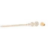 18K Yellow Gold Round Cut Diamond Pave Drop Earrings 18K Yellow Gold Round Cut Diamond Pave Drop Earrings