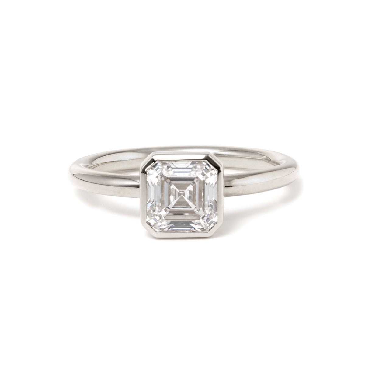14k Yellow Gold 1ct Asscher Cut Lab Diamond Bezel Ring 14k Yellow Gold 1ct Asscher Cut Lab Diamond Bezel Ring