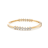 18K Yellow Gold Round Cut Lab Diamond Open Bangle Bracelet 18K Yellow Gold Round Cut Lab Diamond Open Bangle Bracelet