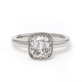 14K Yellow Gold 1.5ct Old Mine Cut Cushion Lab Diamond Basket Solitaire Ring Platinum 14K Yellow Gold 1.5ct Old Mine Cut Cushion Lab Diamond Basket Solitaire Ring Platinum