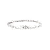 14K White Gold Round Cut Lab Diamond 4 Prong Basket Tennis Bracelet 14K White Gold Round Cut Lab Diamond 4 Prong Basket Tennis Bracelet