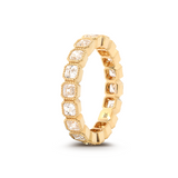 18K Yellow Gold Asscher Cut Lab Diamond Millegrain Bezel Eternity Ring 18K Yellow Gold Asscher Cut Lab Diamond Millegrain Bezel Eternity Ring