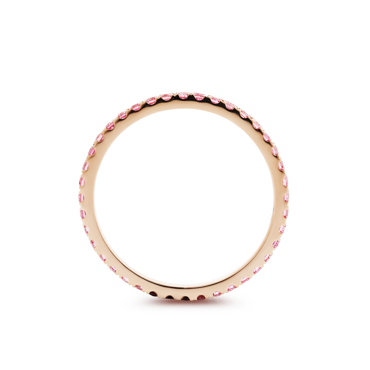 14K Rose Gold Fancy Pink Round Lab Diamond Eternity Ring 14K Rose Gold Fancy Pink Round Lab Diamond Eternity Ring