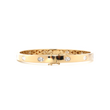 14K Yellow Gold Oval Cut and Princess Cut Lab Diamond Bezel Bangle Bracelet 14K Yellow Gold Oval Cut and Princess Cut Lab Diamond Bezel Bangle Bracelet