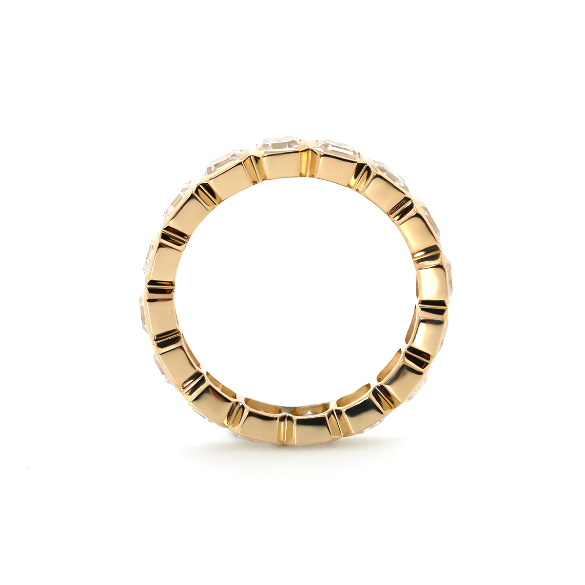 14K Yellow Gold Asscher Cut Lab Diamond Bezel Eternity Ring 14K Yellow Gold Asscher Cut Lab Diamond Bezel Eternity Ring