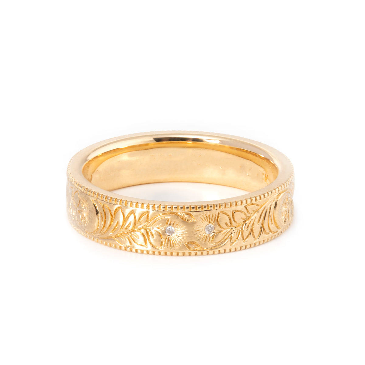 14K Yellow Gold Wedding Ring – Art Nouveau Nature-Inspired Design 14K Yellow Gold Wedding Ring – Art Nouveau Nature-Inspired Design