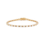14K Yellow Gold Baguette Cut Diamond Half Bezel Tennis Bracelet 14K Yellow Gold Baguette Cut Diamond Half Bezel Tennis Bracelet