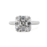 Platinum 5ct Antique Asscher Cut Lab Diamond Double Claw Prong Basket Solitaire Ring Platinum 5ct Antique Asscher Cut Lab Diamond Double Claw Prong Basket Solitaire Ring