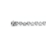 18K White Gold Heart Shape Lab Diamond Bezel Tennis Bracelet 18K White Gold Heart Shape Lab Diamond Bezel Tennis Bracelet