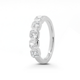 14K White Gold Asscher Cut Lab Diamond 5 Stone Bezel Half Eternity Ring 14K White Gold Asscher Cut Lab Diamond 5 Stone Bezel Half Eternity Ring