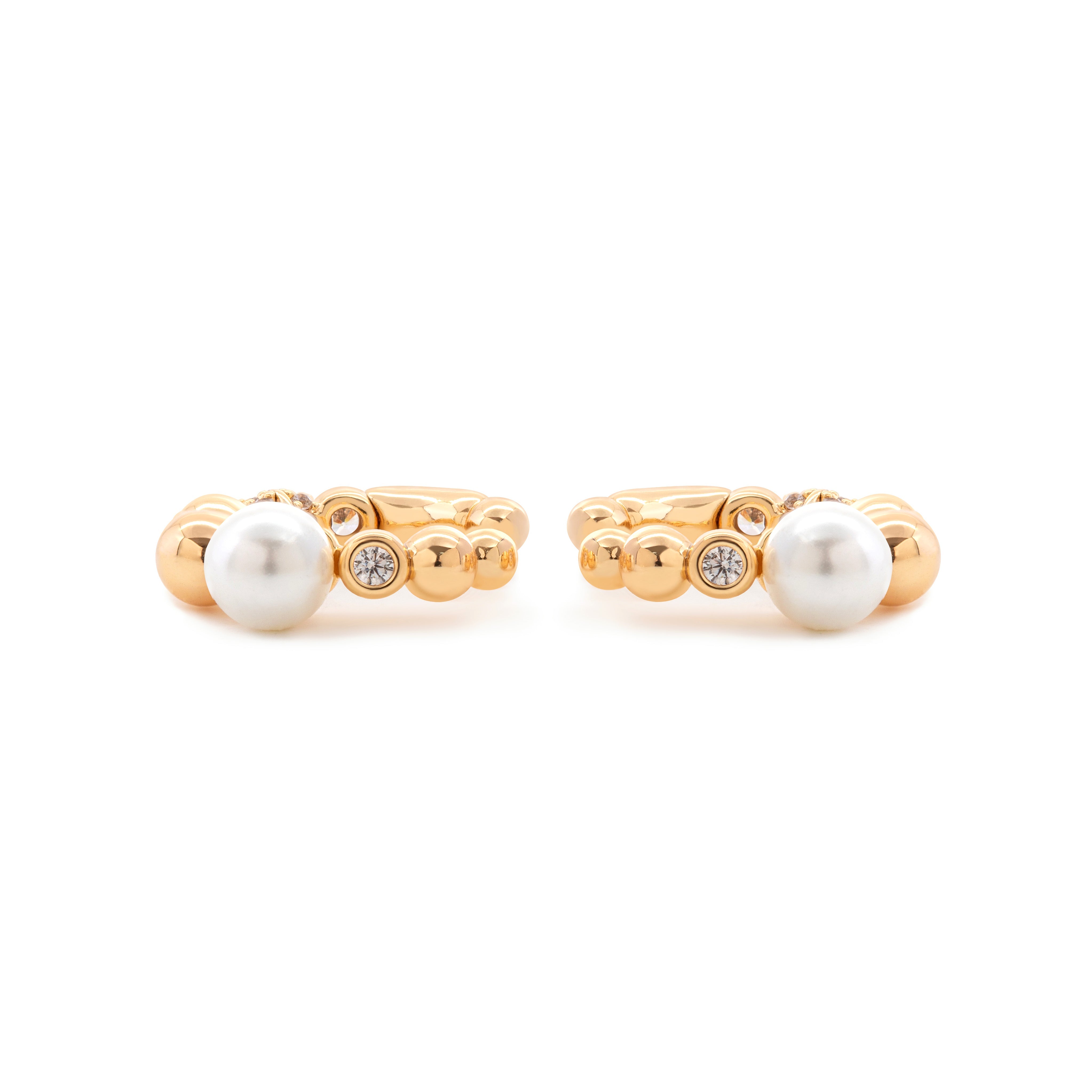14K Yellow Gold 5mm Fresh-water Pearl Boho-Style Open Ear Cuff 14K Yellow Gold 5mm Fresh-water Pearl Boho-Style Open Ear Cuff