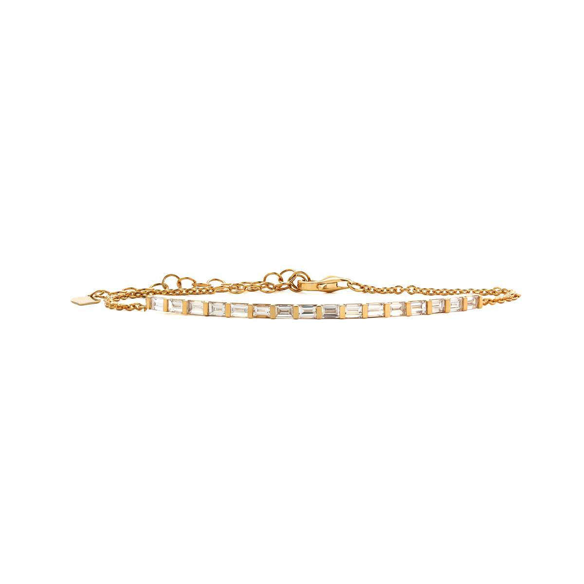 14K Yellow Gold Baguette Cut Lab Diamond Bangle Bracelet 14K Yellow Gold Baguette Cut Lab Diamond Bangle Bracelet
