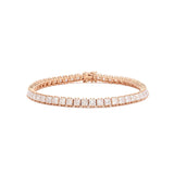 18K Rose Gold Princess Cut Lab Diamond Tennis Bracelet 18K Rose Gold Princess Cut Lab Diamond Tennis Bracelet