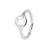 14K White Gold 1.5ct Rose Cut Lab Diamond Bezel Ring with Tapered Band 14K White Gold 1.5ct Rose Cut Lab Diamond Bezel Ring with Tapered Band