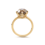 14K Yellow Gold 4.5ct Old Mine Cut Brown Lab Diamond 8 Claw Prongs Crown Setting Solitaire Ring 14K Yellow Gold 4.5ct Old Mine Cut Brown Lab Diamond 8 Claw Prongs Crown Setting Solitaire Ring