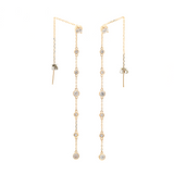 14K Yellow Gold Round Cut Diamond Bezel Drop Earrings 14K Yellow Gold Round Cut Diamond Bezel Drop Earrings