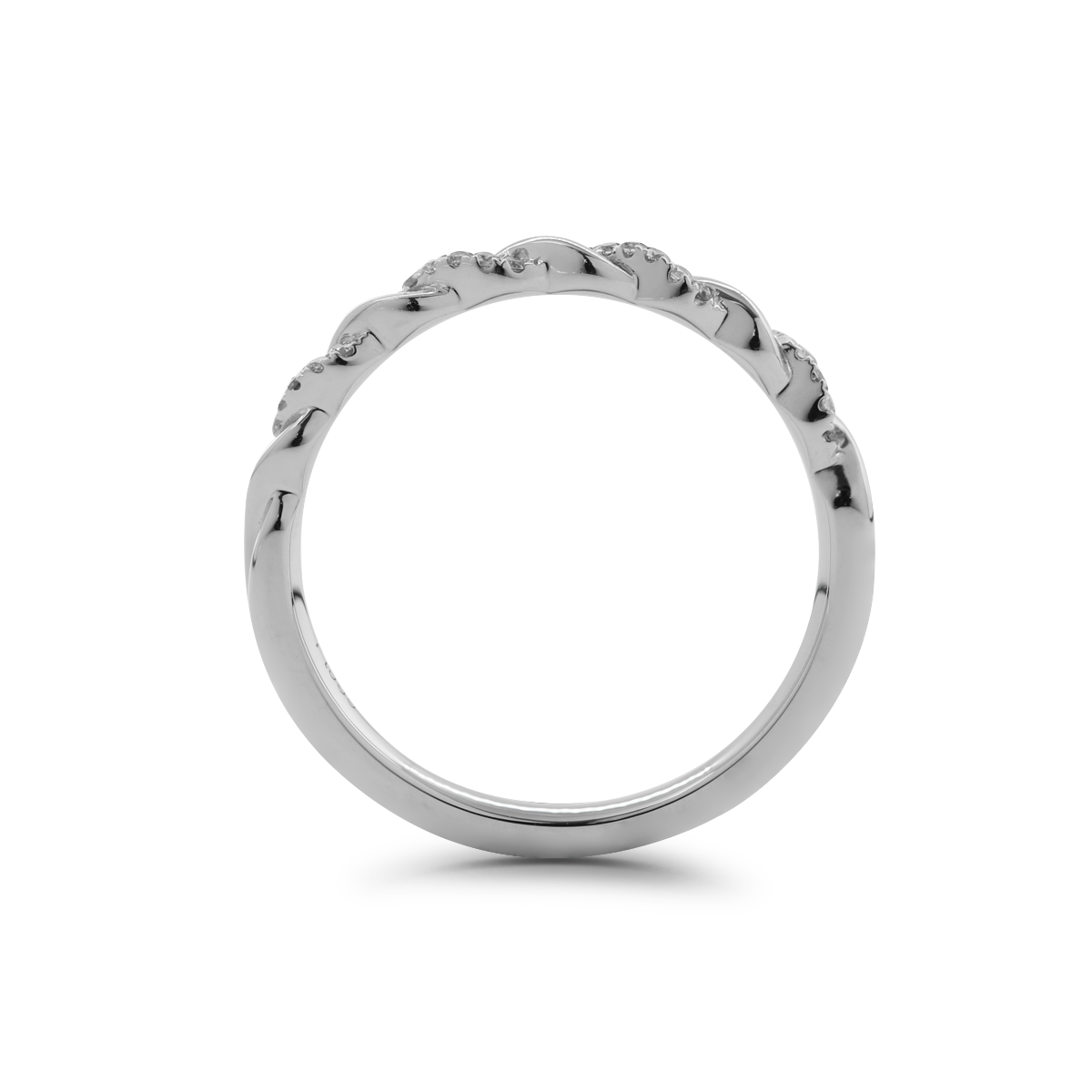 Platinum Round Lab Diamond Twist Ring Enhancer Platinum Round Lab Diamond Twist Ring Enhancer