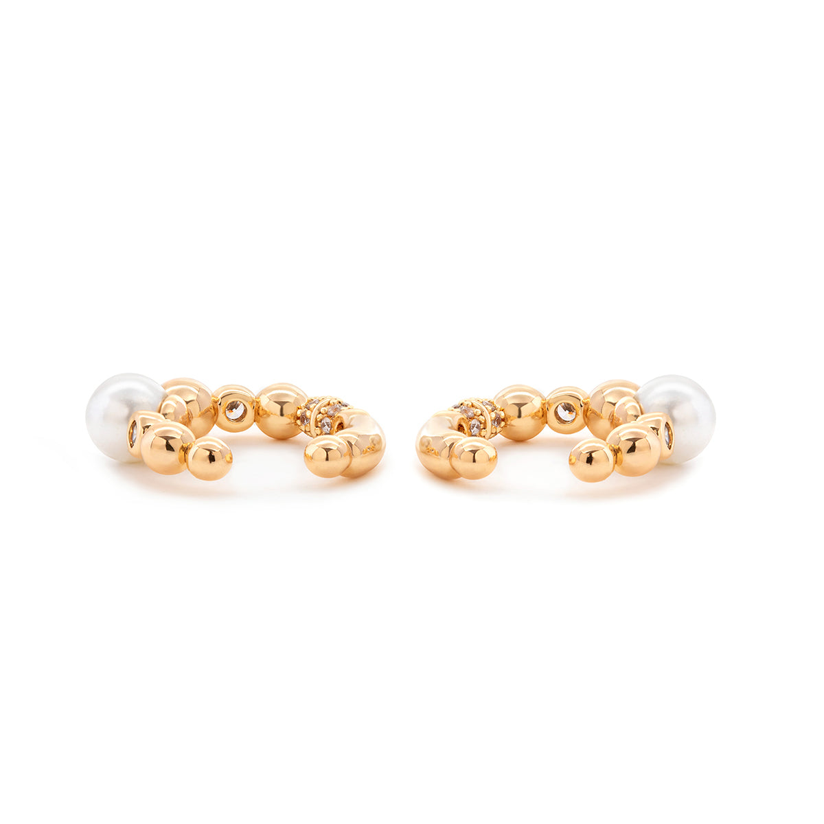 14K Yellow Gold 5mm Fresh-water Pearl Boho-Style Open Ear Cuff 14K Yellow Gold 5mm Fresh-water Pearl Boho-Style Open Ear Cuff