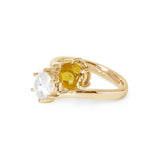 18K White Gold Round Cut Lab Diamond & Citrine Toi et Moi Ring 18K White Gold Round Cut Lab Diamond & Citrine Toi et Moi Ring