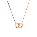 14K Rose Gold Toi et Moi Wheel Gear Pendant Necklace with Round Lab Dimaond 14K Rose Gold Toi et Moi Wheel Gear Pendant Necklace with Round Lab Dimaond