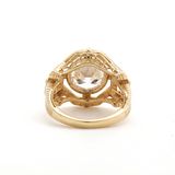 14K Yellow Gold 3ct Old European Cut Lab Diamond Millegrain Bezel Vintage Engraved Ring - Art Deco Style 14K Yellow Gold 3ct Old European Cut Lab Diamond Millegrain Bezel Vintage Engraved Ring - Art Deco Style