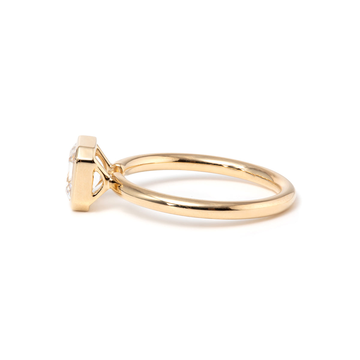14k Yellow Gold 1ct Asscher Cut Lab Diamond Bezel Ring 14k Yellow Gold 1ct Asscher Cut Lab Diamond Bezel Ring