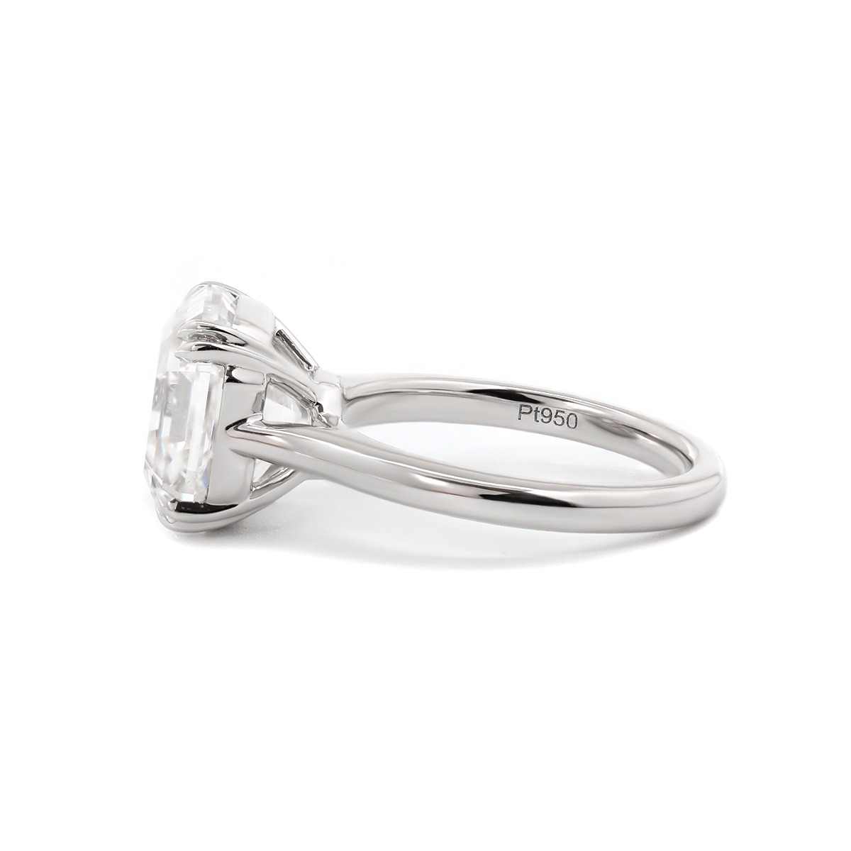 Platinum 5ct Antique Asscher Cut Lab Diamond Double Claw Prong Basket Solitaire Ring Platinum 5ct Antique Asscher Cut Lab Diamond Double Claw Prong Basket Solitaire Ring