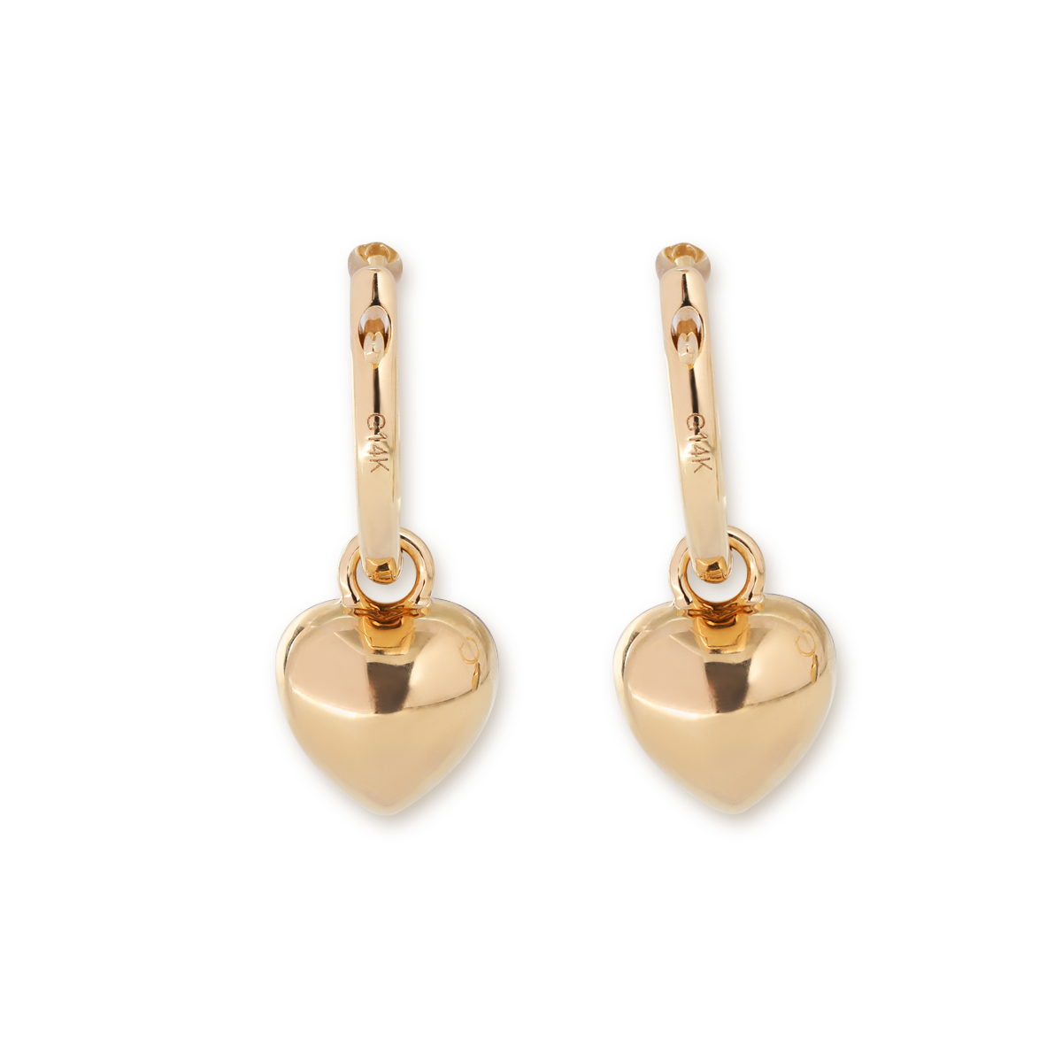 14K Yellow Gold Heart Cut Colombian Lab Emerald Bezel Setting Hoop Earrings with Black Rhodium Plated 14K Yellow Gold Heart Cut Colombian Lab Emerald Bezel Setting Hoop Earrings with Black Rhodium Plated