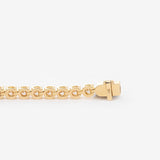 18K Yellow Gold Round Brilliant Cut Lab Diamond 4 Prong Basket Tennis Bracelet 18K Yellow Gold Round Brilliant Cut Lab Diamond 4 Prong Basket Tennis Bracelet