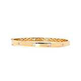 14K Yellow Gold Oval Cut and Princess Cut Lab Diamond Bezel Bangle Bracelet 14K Yellow Gold Oval Cut and Princess Cut Lab Diamond Bezel Bangle Bracelet