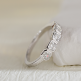 14K White Gold Asscher Cut Lab Diamond 5 Stone Bezel Half Eternity Ring 14K White Gold Asscher Cut Lab Diamond 5 Stone Bezel Half Eternity Ring