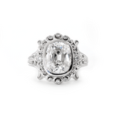 Platinum 4.5ct Elongated Lab Diamond Antique-inspired Ring Platinum 4.5ct Elongated Lab Diamond Antique-inspired Ring