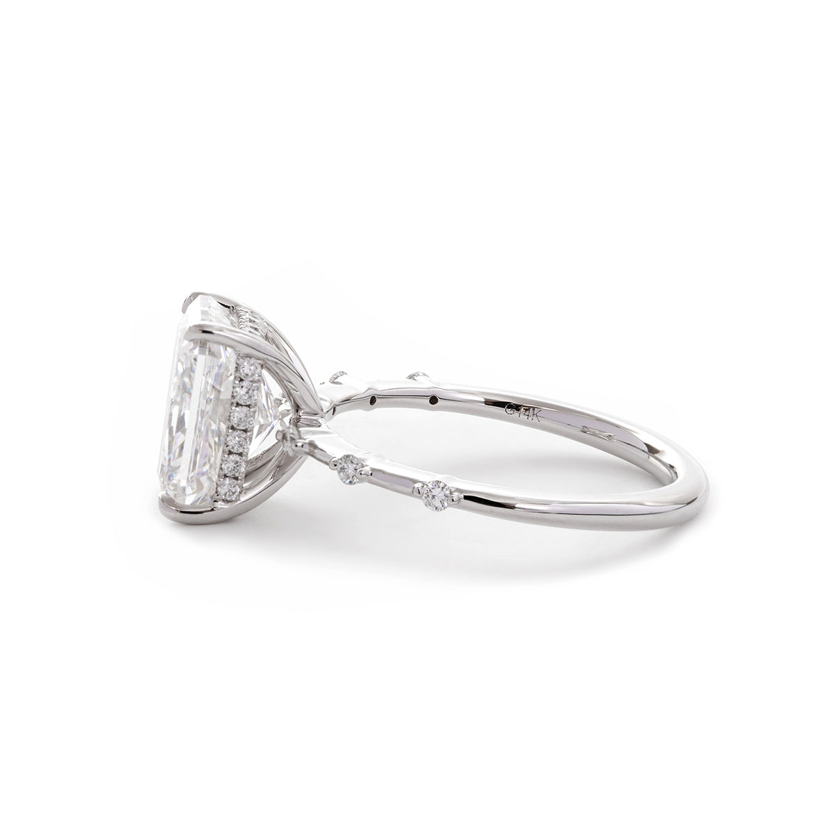 14K White Gold 3.5ct Radiant Cut Lab Diamond Hidden Halo Ring 14K White Gold 3.5ct Radiant Cut Lab Diamond Hidden Halo Ring