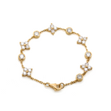 18K Yellow Gold Round Lab Diamond Fancy Shape Station Bracelet 18K Yellow Gold Round Lab Diamond Fancy Shape Station Bracelet