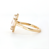 14K Yellow Gold 2.5ct Duchess Cut Elongated Hexagonal Lab Diamond Ring with Baguette Cut and Round Diamond Halo 14K Yellow Gold 2.5ct Duchess Cut Elongated Hexagonal Lab Diamond Ring with Baguette Cut and Round Diamond Halo