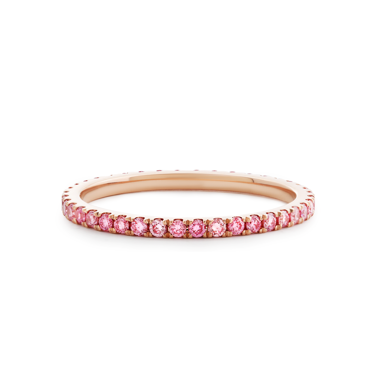 14K Rose Gold Fancy Pink Round Lab Diamond Eternity Ring 14K Rose Gold Fancy Pink Round Lab Diamond Eternity Ring