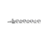 18K White Gold Heart Shape Lab Diamond Bezel Tennis Bracelet 18K White Gold Heart Shape Lab Diamond Bezel Tennis Bracelet