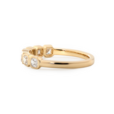 14K Yellow Gold Asscher Cut Lab Diamond 7 Stone Bezel Half Eternity Ring 14K Yellow Gold Asscher Cut Lab Diamond 7 Stone Bezel Half Eternity Ring