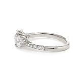 14K Yellow Gold Old European Cut Lab Diamond Pave Three Stone 14K White Gold 14K Yellow Gold Old European Cut Lab Diamond Pave Three Stone 14K White Gold