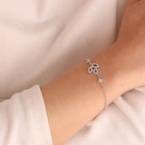 14K White Gold Round Lab Diamond Cluster Chain Bracelet 14K White Gold Round Lab Diamond Cluster Chain Bracelet